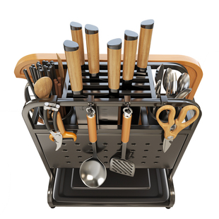 佳帮手不锈钢一体刀架厨房置物架菜板架砧板架菜刀筷子刀具收纳架