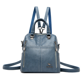 新款2024百搭牛皮中年休闲韩版三用双肩包女真皮斜跨单肩手提女包