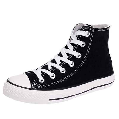 新款经典韩版平底高帮帆布鞋