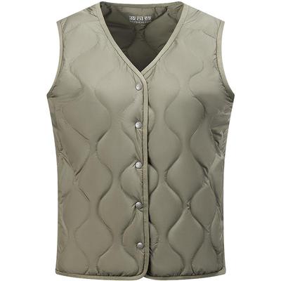 波司登女士V领保暖羽绒马甲内胆