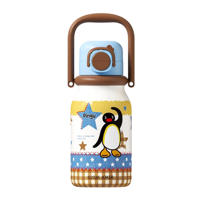 企鹅pingu双饮吸管保温杯大容量