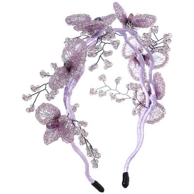 兰诺重工紫色水晶花朵发箍头饰女高级感洋气时尚2026新款生日礼物