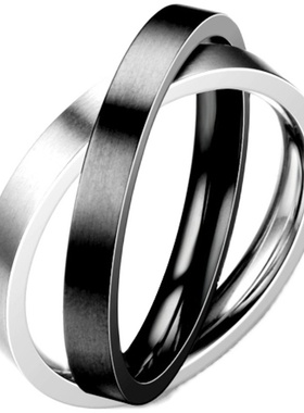 易烊千玺同款戒指个性演唱会双环