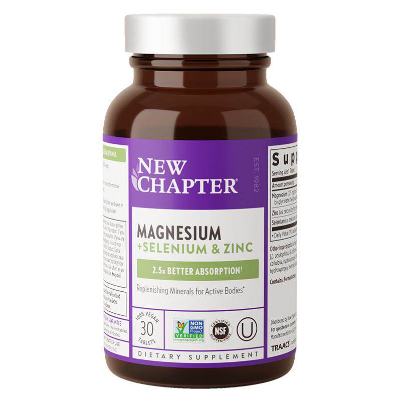 NewChapter新章有机镁锌硒片锌镁片女士健身锌镁硒片运动肌肉恢复