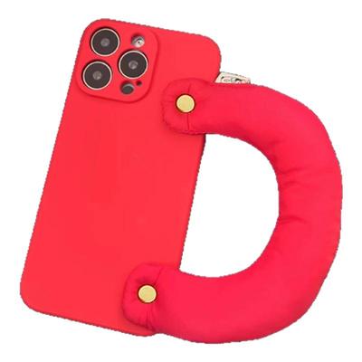 适用iPhone17手机壳15 16苹果14 Plus 13 ProMax充棉手腕带air手挂绳12手提11 Promax软套8全包Xs酒红XR高级7