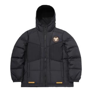 李宁短款羽绒服男冬米奇时尚保暖防风连帽运动外套AYMQ139