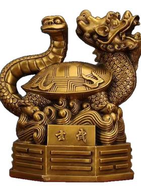 纯铜四大神兽摆件青龙白虎朱雀玄武客厅家居装饰工艺品大号四方