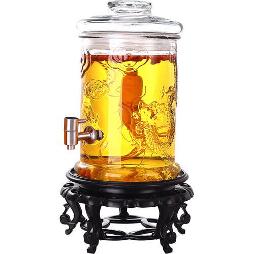 彪王泡酒玻璃瓶10斤20斤加厚密封酒瓶带龙头专用酒坛子人参酿酒罐