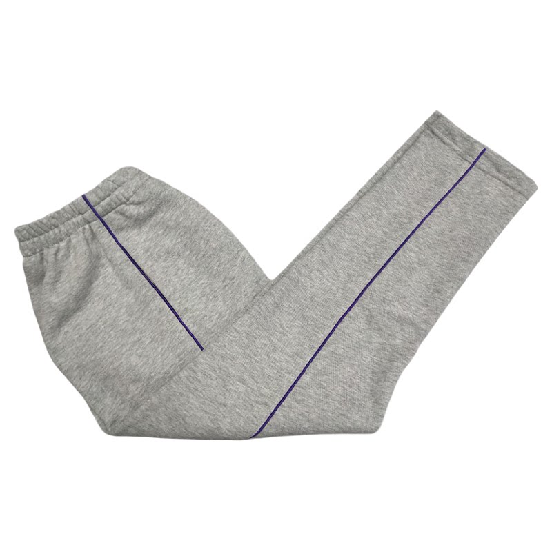 夏季全棉灰色紫细边休闲校服裤