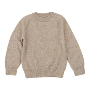 自制100纯山羊绒衫男女童宝宝中性纯色圆领羊毛衣针织衫亲子薄款