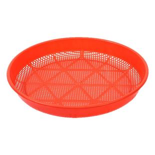 塑料筛子圆簸箕家用商用晒东西筛米大小晒筐细孔过滤仿竹编晒菜网