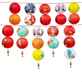 新年装饰氛围感布置新款户外防水绸布灯笼古风挂饰猜灯谜过年花灯