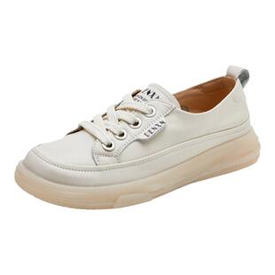 头层牛皮小白鞋子女2026春秋新款小皮鞋防滑软底休闲鞋平底单鞋女