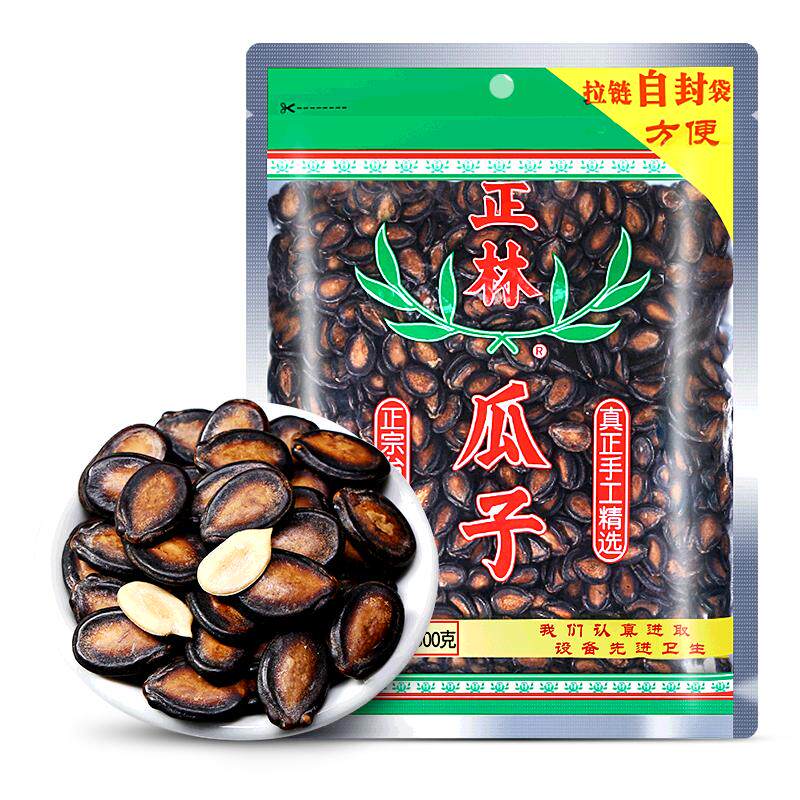 正林瓜子3A甘草味西瓜子400g袋装黑瓜子大粒话梅味西瓜子年货零食