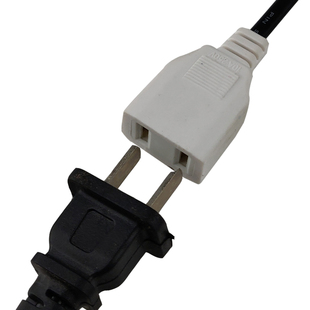 足100条带线2孔母插头防水一体型二脚母头 220V公母对接AC电源头