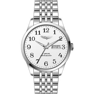 新款冠琴手表男士全自动机械表夜光防水数字刻度中老年双日历腕表