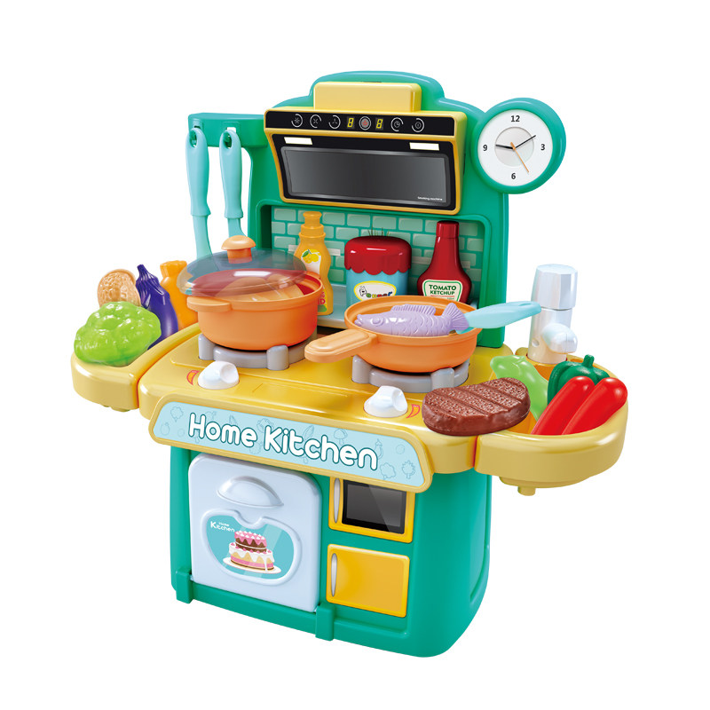 过家家可切蛋糕仿真超大厨房套装女孩做饭炒菜灯光音效喷雾故事机