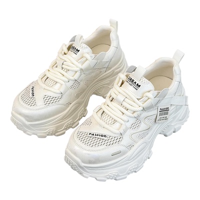 春夏透气网面厚底增高老爹鞋运动