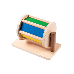 蒙氏早教中心教具盒子蒙特台梭利益智玩具专注力训练彩虹纺织鼓筒