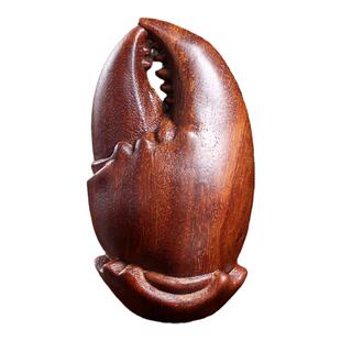 非洲金星紫檀木雕和谐生财螃蟹钳家居治愈系桌面小摆件文玩手把件