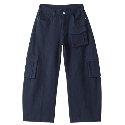 美式牛仔裤大码弯刀裤直筒长裤