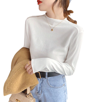 大码打底衫针织衫毛衣半高领