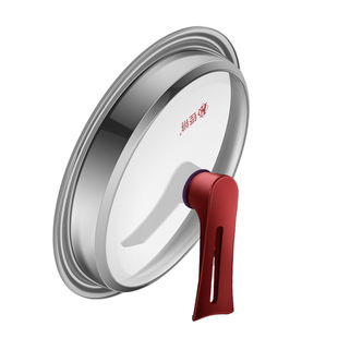 锅盖钢化玻璃盖炒锅透明盖子耐高温二三四代炒锅盖配盖32cm通用盖