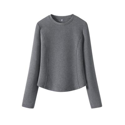 班尼路S&K系列罗纹圆领打底衫女款秋冬新款修身显瘦内搭长袖上衣Q