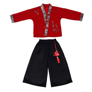 男童加绒汉服古装冬季新中式拜年服女童唐装套装中国风儿童表演服