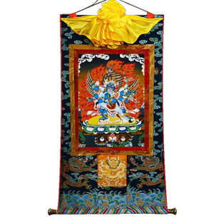 欧斯特普巴金刚矿物颜料画心双层装裱唐卡室内墙壁玄关装饰画现货