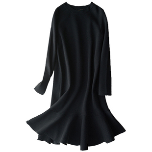 【特价199】映想女装秋冬季荷叶边鱼尾毛衣年会针织小红裙连衣裙