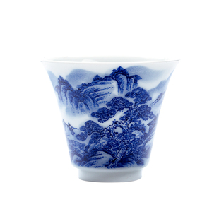 【线上特惠款】诚德轩青花瓷主人杯景德镇手绘茶具单杯茶杯礼盒款