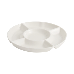 德化白瓷餐具2025年新款特别好看精致餐厅盘子陶瓷五格拼盘分格盘