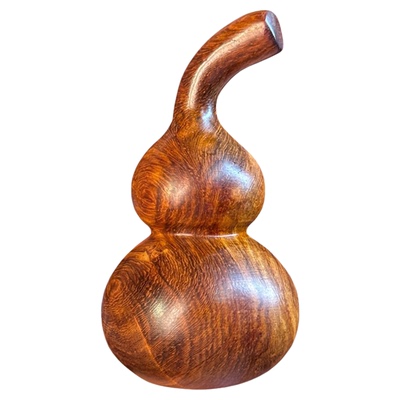 红木葫芦手把件缅甸花梨木雕