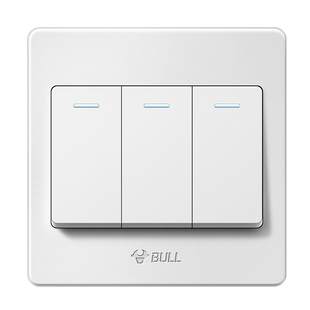 公牛三开单控开关按钮家用电灯开关三联三位3开16a开关面板G07白