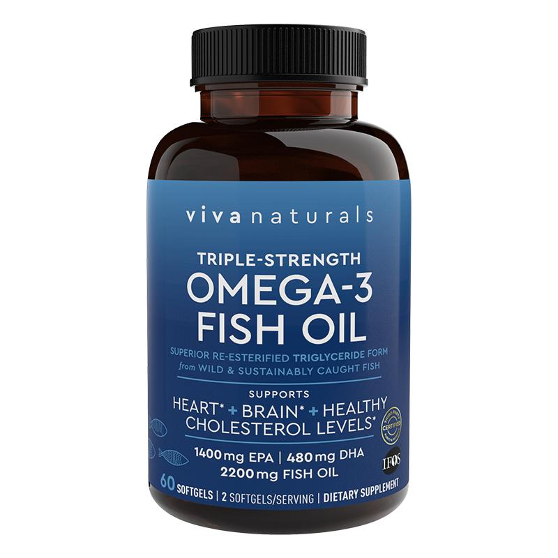 Viva美国原装进口高纯度深海鱼油DPA天然omega3欧米伽3软胶囊30粒