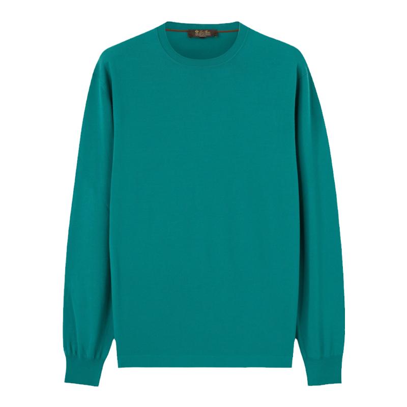 LoroPiana/诺悠翩雅男士针织衫精选细羊毛编织圆领平纹罗纹新款