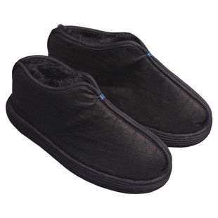 2025新款千层底棉鞋女秋冬加绒保暖龟裂纹桑蚕丝新中式纯手工布鞋