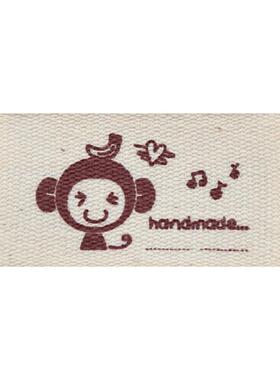 儿童服装布标纯棉卡通领标丝印标