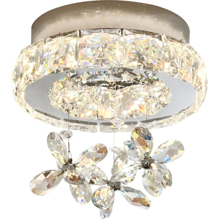 led吸顶灯法式轻奢走廊过道门厅入户灯简约现代阳台衣帽间水晶灯