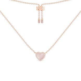 自营Apm Monaco女士耳钉粉色母贝爱心小众轻奢优雅新年礼物