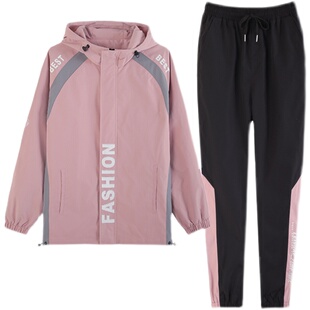 潮牌运动套装女春秋2025年秋季新款早秋时尚休闲大码跑步服两件套