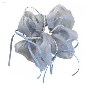 春日遐想~超仙珍珠雪纺大肠发圈女高级感网红头绳2025新款头花ins