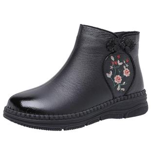 棉鞋女冬加绒加厚2025新款中老年人妈妈鞋老北京布鞋保暖防滑短靴