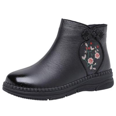 绣花鞋保暖短靴妈妈鞋老北京布鞋