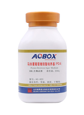 马铃薯葡萄糖琼脂PDA培养基BR250g/瓶霉菌和酵母菌计数北京奥博星