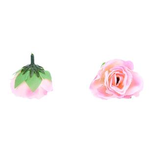 3.5cm仿真玫瑰花头 DIY手工花环头饰帽子配件 家居婚庆花墙装饰
