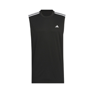 adidas阿迪达斯夏清风面料篮球运动背心男女无袖T恤黑KE5906