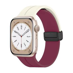 适用iwatchs9表带新款磁吸s8苹果11手表s7s6s5s4代手表带硅胶拼色iwatchse2创意男女生applewatchs10女款小众