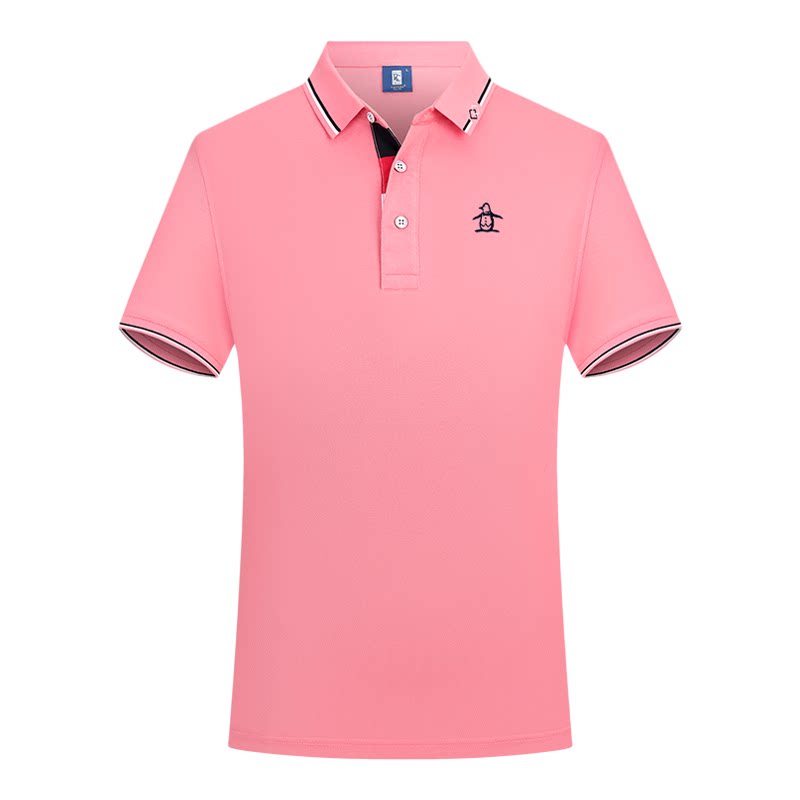 香港代购 MUNSINGWEAR/万星威高尔夫T恤男擦色方领polo衫大气简约